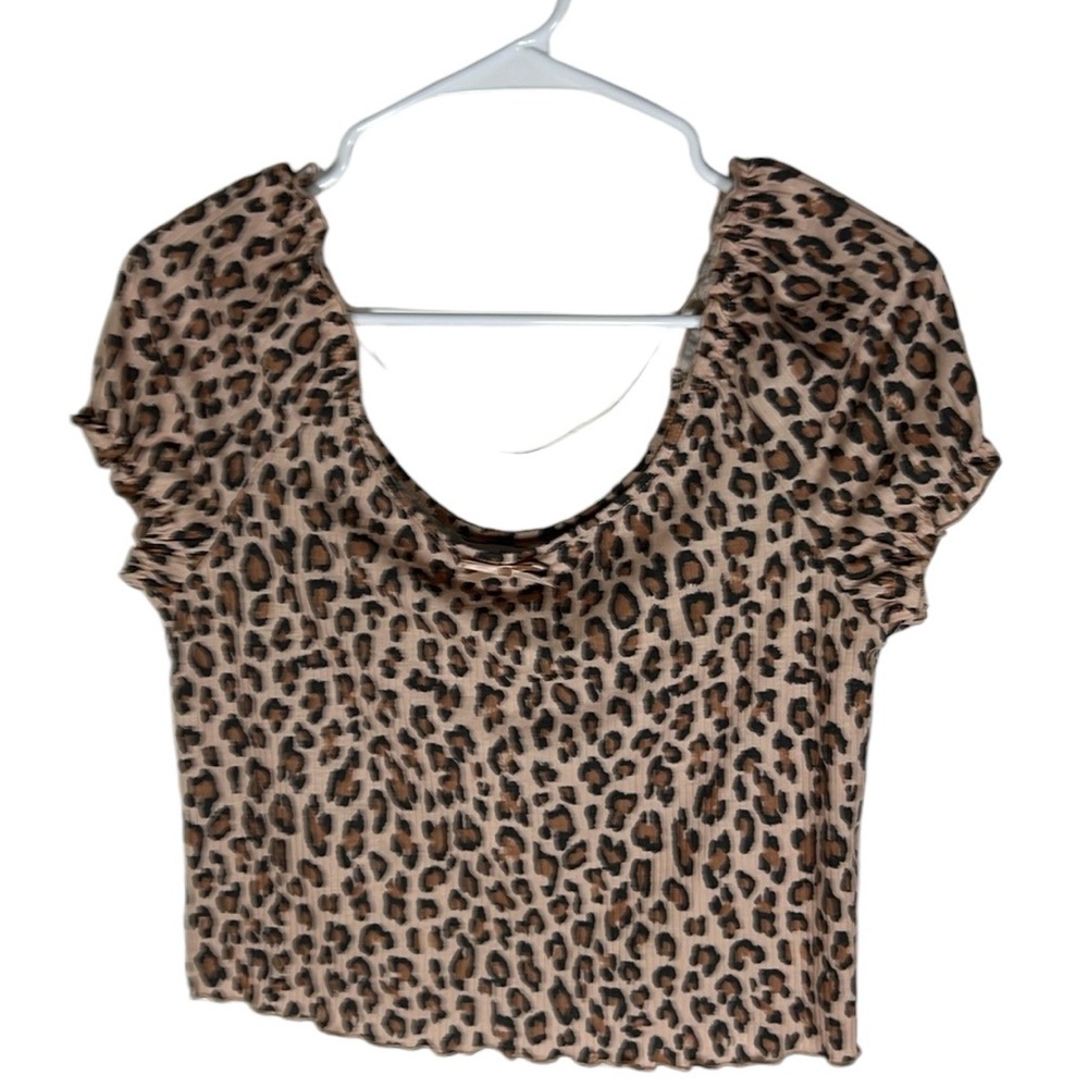 Love Fire Animal Print Crop Top Size L